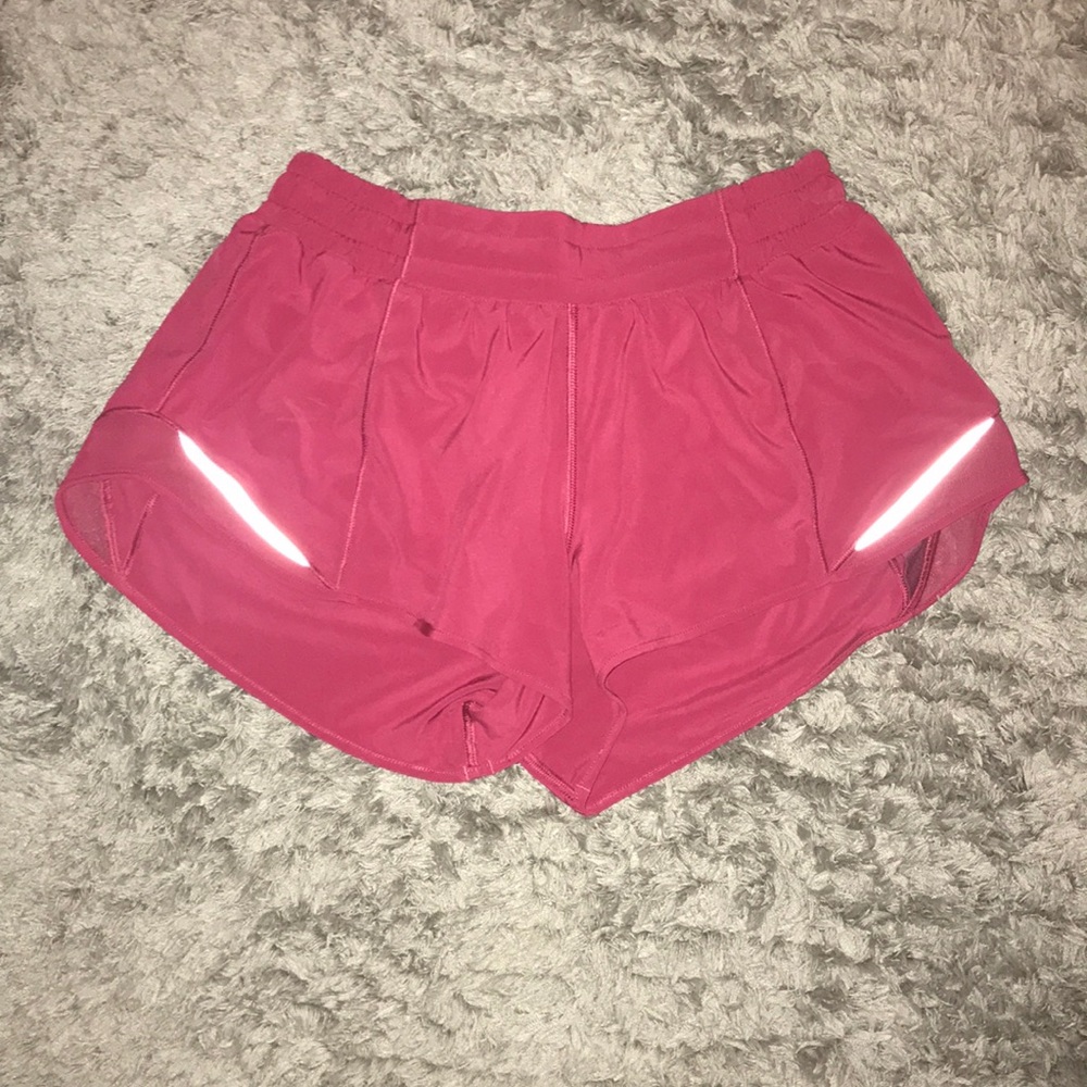 Pink Lululemon Hotty Hot shorts